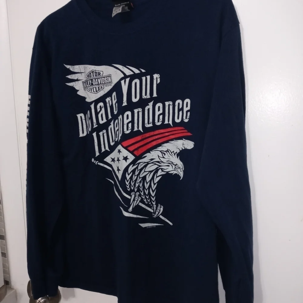 Harley-davidson long sleeve DECLARE YOUR INDEPENDENCE T Shirt Double sided